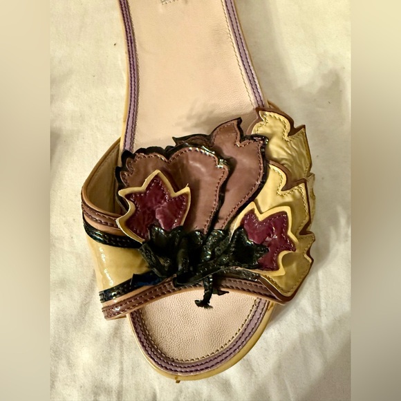 PRADA Women’s Sandals Vintage Ivory Tan Leather EU 37.5 US 7 - Picture 4 of 15